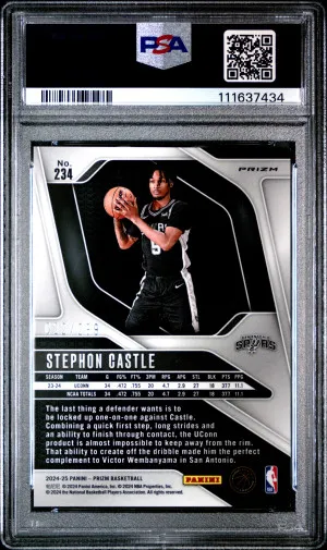 2024 Panini Prizm Stephon Castle Red Prizm /299 PSA 9 back