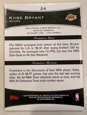 2007 Topps Echelon Kobe Bryant #202/999 back