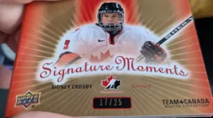 2015-16 SP Authentic Signature Moments Booklet Sidney Crosby Auto /25 back