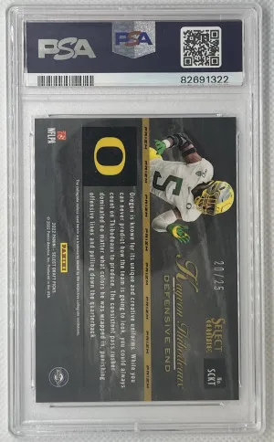 2022 Select D.P. Kayvon Thibodeaux Tie-Dye /25 PSA 8 back