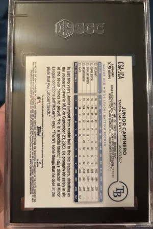2024 Topps Chrome Sapphire R.C. Junior Caminero SGC 10/10 back