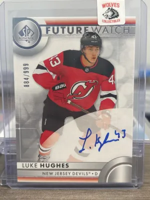 2023-24 SP Authentic Luke Hughes Future Watch Auto /999 front