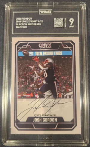Josh Gordon 2024 Onyx Authenticated X Hobby Box In Action Autographs #Nno Black Ink front