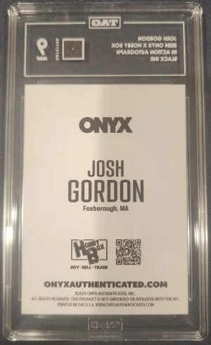 Josh Gordon 2024 Onyx Authenticated X Hobby Box In Action Autographs #Nno Black Ink back