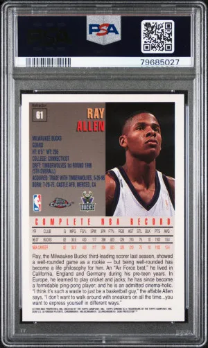 1997 Topps Chrome Ray Allen Refractor back