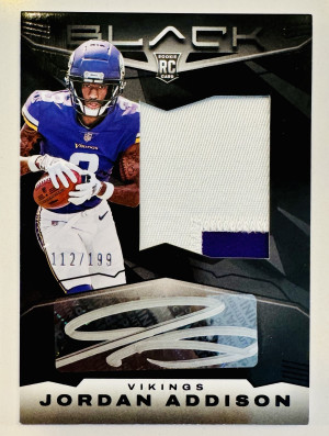 Jordan Addison 2023 Panini Black Patch Auto /199 front