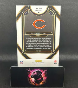 2024 Panini Select - Club Level #216 Caleb Williams - Red And Yellow Prizm Shock back