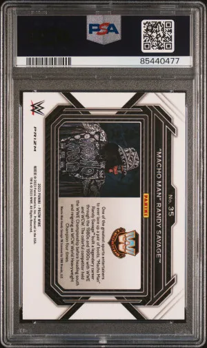 2023 Panini Prizm Wwe Randy Savage White Sparkle PSA 9 back