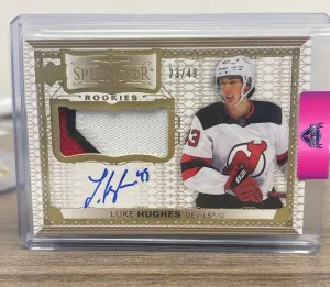 2023-24 The Cup Splendor Luke Hughes 3 Color Patch Auto /49 front