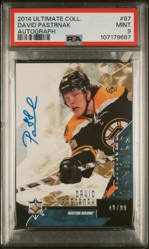 2014 Ultimate Collection David Pastrnak Autograph /99 front