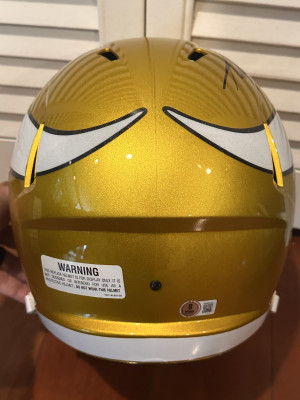 Adrian Peterson Autographed Full Size  Replica Helmet Gold back