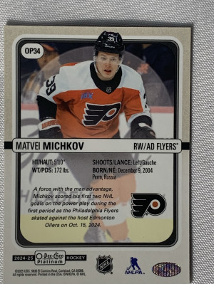 Matvei Michkov OPC Platinum Rookie SP back