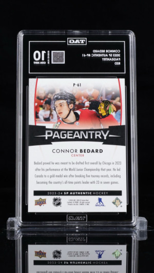 Connor Bedard 2023-24 SP Authentic Red Pageantry (RC) back