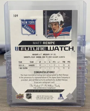 24/25 SPA Retro Future Watch Auto - Matt Rempe /599 back