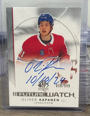 24/25 SPA Future Watch Auto Inscribed Rookie Oliver Kapanen front