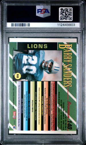 1993 Bowman Barry Sanders Foil back