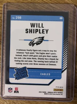 2024 Optic Will Shipley #298 Blue Glitter SSP back