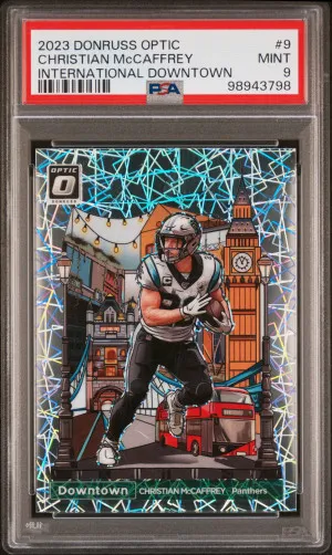 2023 Panini Donruss Optic International Downtown Christian Mccaffrey front