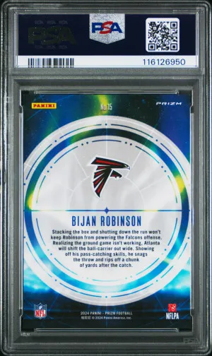 2024 Panini Prizm Aurora Bijan Robinson PSA 10 back