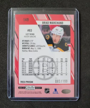 Brad Marchand /199 Red Prism back