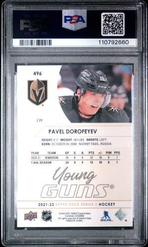 2021-2022 Upper Deck Pavel Dorofeyev Speckled Rainbow Foil back