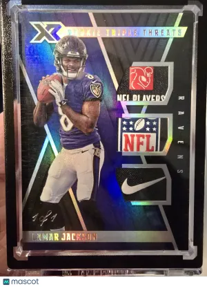 2018 XR Rookie Triple Threats 1/1 Lamar Jackson RAVENS RC front