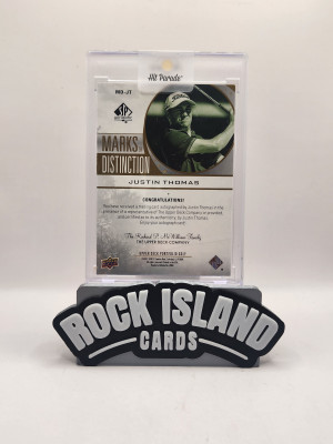 Justin Thomas 2024 Upper Deck SP Authentic Marks of Distinction /25 Auto back