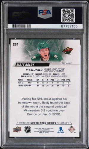 2022 Upper Deck Matt Boldy back