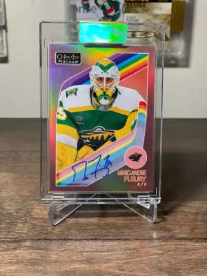 2023-24 O-Pee-Chee Platinum Retro Red Rainbow Auto Marc-Andre Fleury #R-30 Auto front
