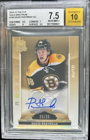 2014-15 The Cup David Pastrnak Rookie Gold Spectrum /25 front