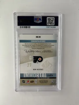 2010 SP Authentic Immortal Ink RON HEXTALL /10 back