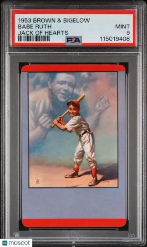 1953 Brown & Bigelow Ruth Babe Ruth Jack Of Hearts PSA 9 front