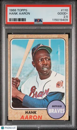 1968 Topps Hank Aaron #110 PSA 2.5 front