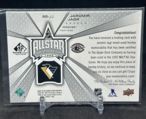 Jaromir Jagr 2023-24 UD SP Game Used 1992 All-Star Jersey Relic /100 #RR-JJ back