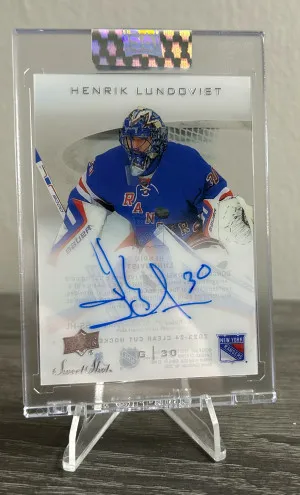 23-24 UD Clear Cut Henrik Lundqvist Sweet Shots Auto front