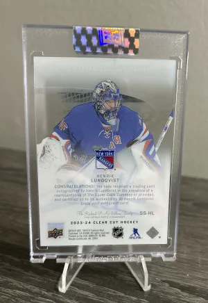 23-24 UD Clear Cut Henrik Lundqvist Sweet Shots Auto back