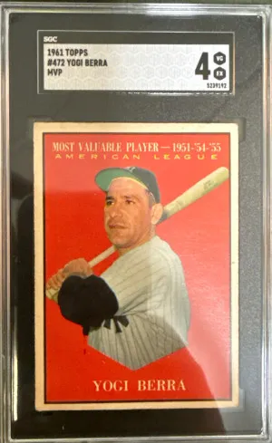 1961 Topps Yogi Berra Sgc 4 front
