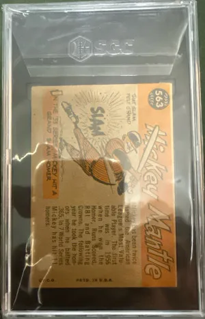 1960 Topps Mickey Mantle #563 All-Star back