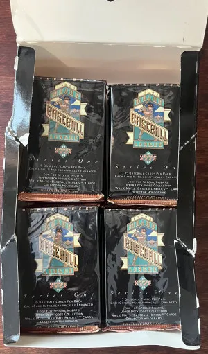 1993 Upper Deck Baseball packs (23) front
