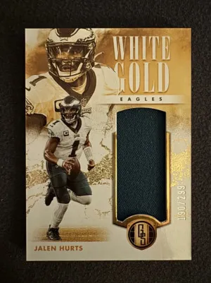 2023 Panini Gold Standard Jalen Hurts White Gold Patch /299 #27 Eagles 🏈 Card back