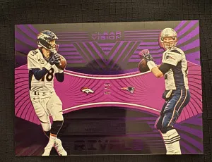 2016 Panini Clear Vision Rivals Tom Brady, Peyton Manning Purple /9 front