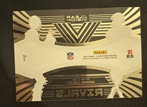 2016 Panini Clear Vision Rivals Tom Brady, Peyton Manning Purple /9 back