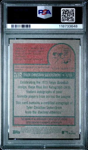 2024 Topps Heritage Tyler Soderstrom Real One Autograph PSA 9 back