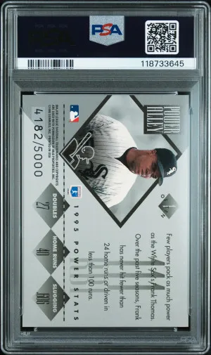 1996 Donruss Power Alley Frank Thomas PSA 8 /5000 back