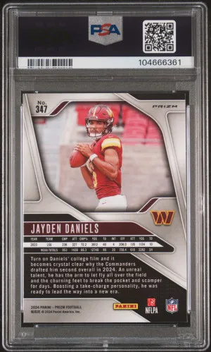 2024 Panini Prizm Jayden Daniels Neon Green Pulsar PSA 10 back