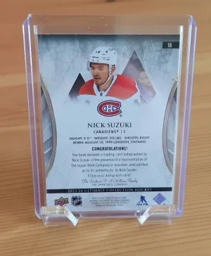 2023-24 Upper Deck Ultimate Collection Auto Nick Suzuki 5/5🔥 Montreal Canadiens back
