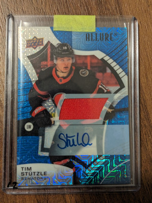 Tim Stutzle /25 Blue Line Jersey auto 2021-22 Allure front