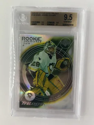 2003-04 Upper Deck Trilogy Rookie Premieres Marc-Andre Fleury #180 /499 front