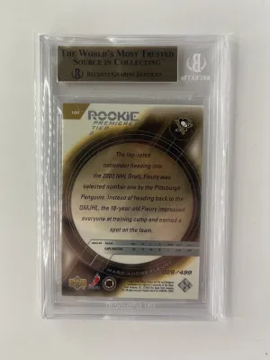 2003-04 Upper Deck Trilogy Rookie Premieres Marc-Andre Fleury #180 /499 back
