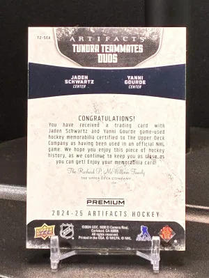 2024 Artifacts Tundra Teammates Duos, Jaden Schwartz & Yanni Gourde back